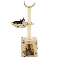 VidaXL Kattenkrabpaal met sisal krabpalen 105 cm pootafdrukken beige - thumbnail