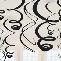 Hangdecoratie Swirls Zwart - thumbnail