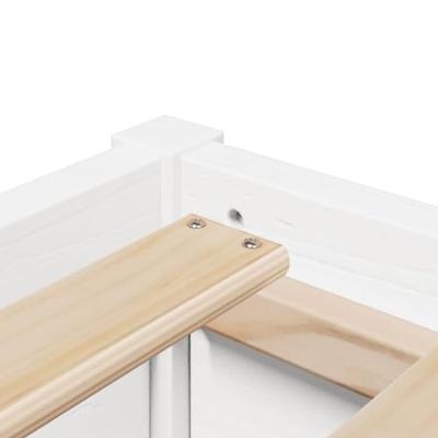 Bedframe zonder matras massief grenenhout wit 135x190 cm