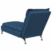 Massage chaise longue met kussens stof blauw - thumbnail