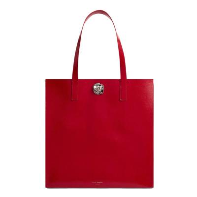 Ted Baker Rosenni Rose Detail Crinkle Large Tote Bag-Red
