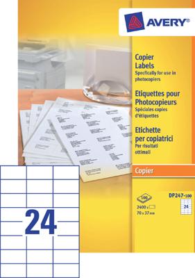 Etiket avery dp247-100 70x37mm wit 2400st Etiket avery dp247-100 70x37mm wit 2400st