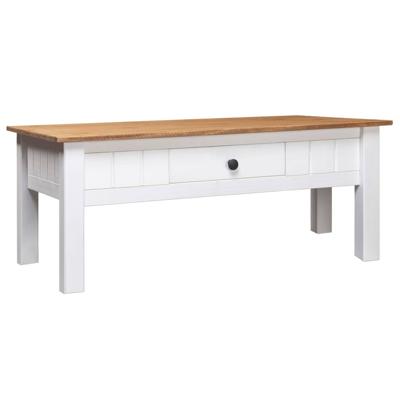 VidaXL Salontafel panama range 100x60x43,5 cm massief grenenhout wit VidaXL Salontafel panama range 100x60x43,5 cm massief grenenhout wit
