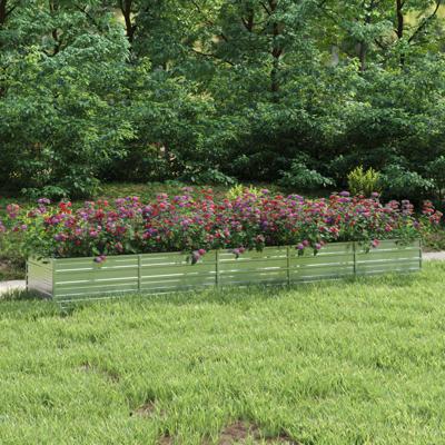 VidaXL Plantenbak verhoogd 400x80x45 cm gegalvaniseerd staal zilver