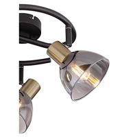 Globo 3-lichts plafondlampJay zwart met goud - 54305-3 - thumbnail
