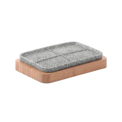 Zeephouder Sapho Nora Vrijstaand 13x8.5x2.5 cm Bamboe Grijs Sapho