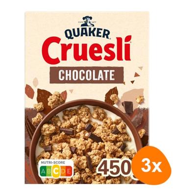 Quaker - Cruesli Chocolade - 3x 450g