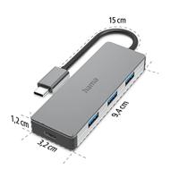 Hama usb-c-hub 4-poorts usb 3.2 gen2 10 gbit/s alu - thumbnail