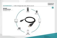 DIGITUS USB 2.0 aansluitkabel - 3 stuks - 1,0 m - USB A (St) naar USB Micro B (St) - 480 Mbit/s - verbindingskabel - zwart - thumbnail