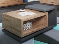 Salontafel BOTSWANA rechthoekig 120 cm anthracite/chêne ribbec - thumbnail