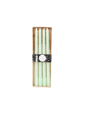 Housevitamin - Twisted candles - Set van 4 - Groen - 20cm