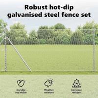 VidaXL Afrasteringspaal zilver 25 x 1,2 m (25 mm gaas) staal - thumbnail