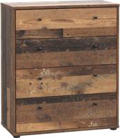 TEMPRA Commode - Oud houteffect - 4 laden - B 73,7 × D 34,8 × H 85,5 cm - thumbnail