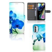 Motorola Moto G52 | Moto G82 Hoesje Orchidee Blauw - Cadeau voor je Moeder - thumbnail