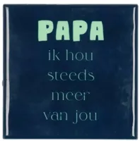 Tegeltje papa blauw 10X10X1CM - thumbnail