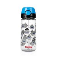Nuby Beker zacht rietje drukknop blauw 540ml 4+ jaar 1 Stuks - thumbnail