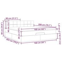 Ottoman bed met matras 160x200cm fluweel donkergroen - thumbnail