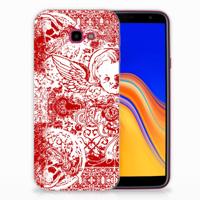 Silicone Back Case Samsung Galaxy J4 Plus (2018) Angel Skull Rood - thumbnail