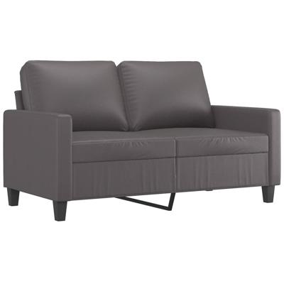 2-delige Loungeset met kussens kunstleer grijs - thumbnail
