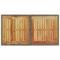 Tuintafel 100x55x73 cm poly rattan en acaciahout grijs - thumbnail