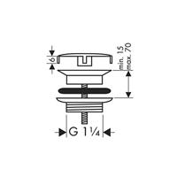 Hansgrohe afvoergarnituur niet afsluitbaar, voor wastafels, mat zwart - thumbnail