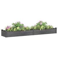 Plantenbak verhoogd met voering 240x45x25 cm vurenhout grijs - thumbnail