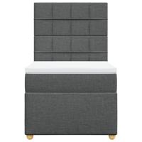 Boxspring met matras stof donkergrijs 90x190 cm - thumbnail