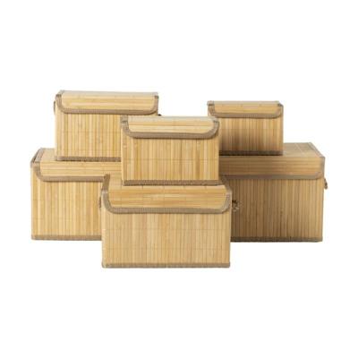 Bamboe mandenset - bruin - set van 6 Bamboe mandenset - bruin - set van 6