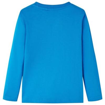 Kindershirt met lange mouwen wilde dierenprint 104 kobaltblauw