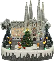Lumineo kerstdorp Panorama Barcelona 26x26x28cm - thumbnail