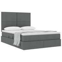 Opslag bed met matras Donkergrijs 140 x 190 cm Nep Leer - thumbnail