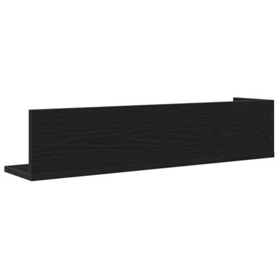 Wandschappen 2 st 75x16,5x16,5 cm bewerkt hout zwart Wandschappen 2 st 75x16,5x16,5 cm bewerkt hout zwart