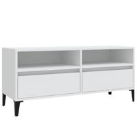 Tv-meubel 100x34,5x44,5 cm bewerkt hout wit - thumbnail