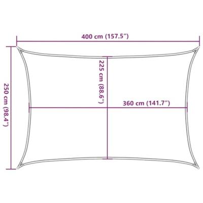 VidaXL Zonnezeil 160 g/m² 2,5x4 m hdpe crèmekleurig