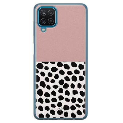 Samsung Galaxy A12 siliconen hoesje - Pink dots
