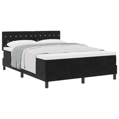 Boxspringbed met matras fluweel zwart 140x190 cm