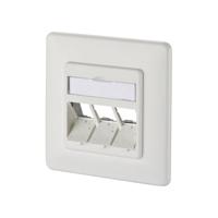 Metz Connect 130B20D31002KE Netwerkdoos Inbouw (in muur) Inzet met centraalstuk en frame Zonder connectoren 3 poorten Zuiver wit (RAL 9010) - thumbnail