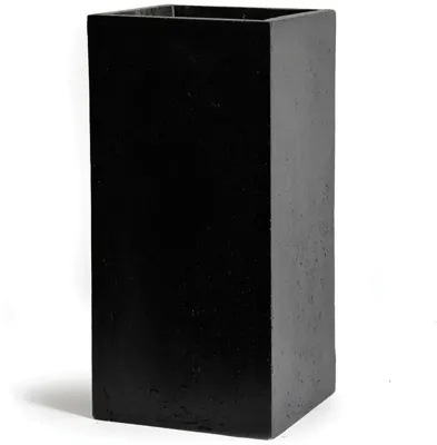 Mega Collections Plantenbak Kubus Clayfibre Hoog L40 x B40 x H80 cm - Zwart