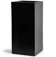 Mega Collections Plantenbak Kubus Clayfibre Hoog L40 x B40 x H80 cm - Zwart - thumbnail