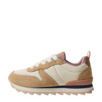 Mango Kids suède sneakers beige/roze - thumbnail