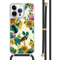 iPhone 13 Pro Max hoesje met zwart koord - Sunflowers - thumbnail