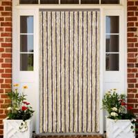 VidaXL Vliegengordijn 118x220 cm chenille donkerbruin en beige - thumbnail
