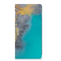 Motorola Moto E13 4G | Standcase | Marble Blue Gold - thumbnail