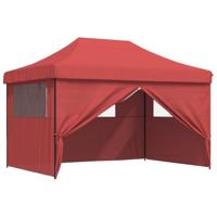 Partytent inklapbaar pop-up met 4 zijwanden bordeauxrood - thumbnail