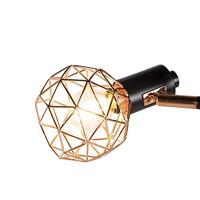 QAZQA Vloerlamp zwart met koper 3-lichts - Mesh - thumbnail