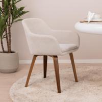 vtwonen Eetkamerstoel 'Base' Velvet, kleur Zand - thumbnail