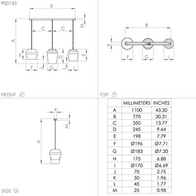 Eglo Taupe hanglampCambaito 3-lichts - 900143