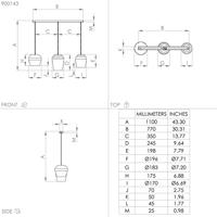 Eglo Taupe hanglampCambaito 3-lichts - 900143 - thumbnail