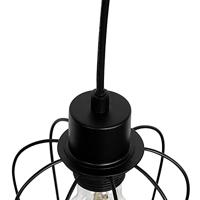 QAZQA Smart hanglamp zwart met hout incl. 4 Wifi A60 - Stronk - thumbnail