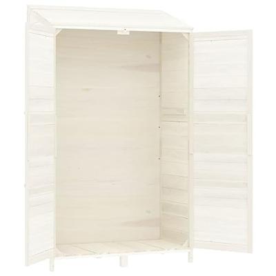 VidaXL Tuinschuur 102x52x174,5 cm massief vurenhout wit